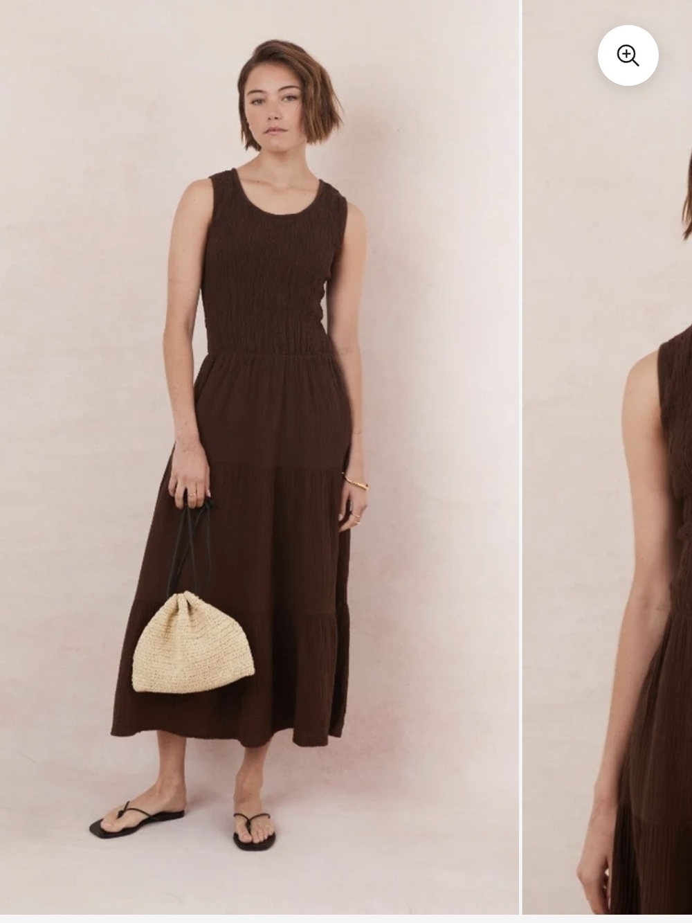 Charli-Mel Cotton Dress in Espresso- M/L